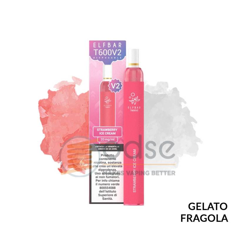 STRAWBERRY ICE CREAM POD USA E GETTA ELFBAR T600 V2 - Pod usa e getta