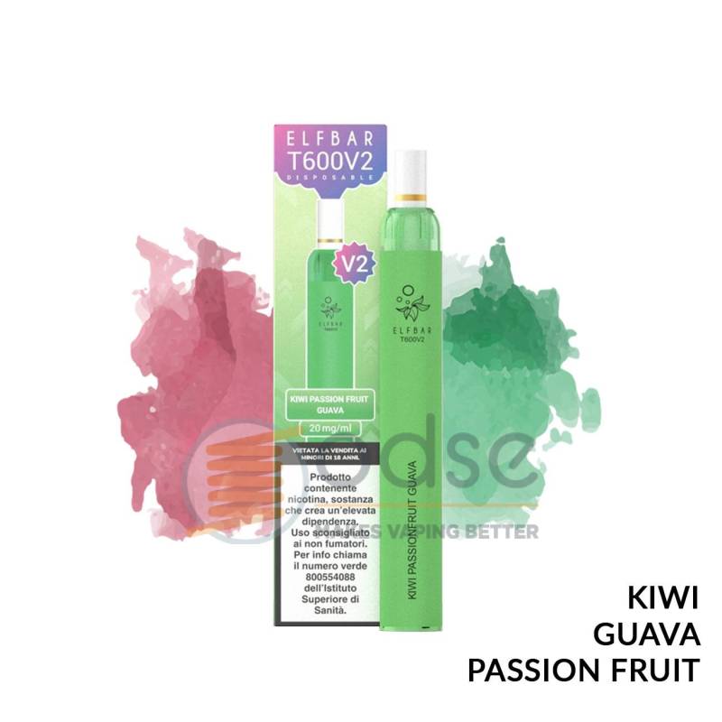 KIWI PASSION FRUIT GUAVA POD USA E GETTA ELFBAR T600 V2 - Pod usa e getta