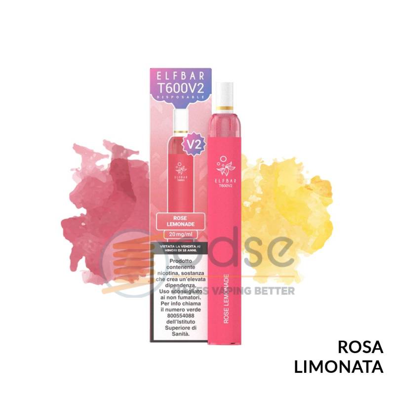 ROSE LEMONADE POD USA E GETTA ELFBAR T600 V2 - Pod usa e getta