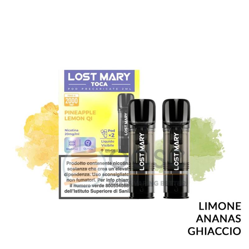 PINEAPPLE LEMON QI POD PRECARICATA LOST MARY TOCA AIR 2 PEZZI - Pod precaricate